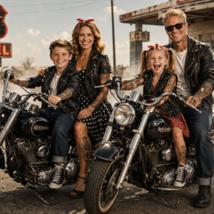 Route 66 Biker Family – Vintage Americana