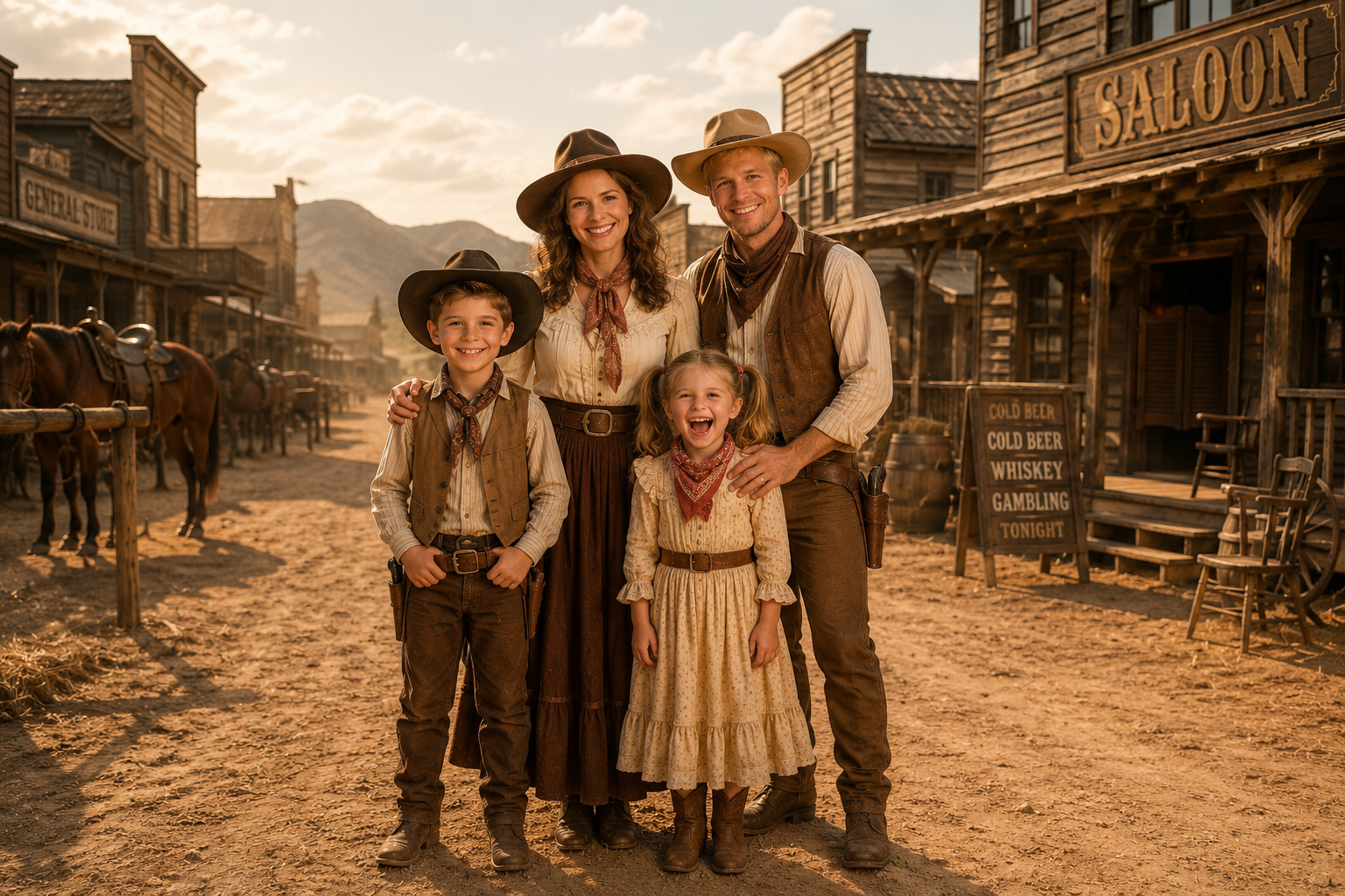 Vintage Western Frontier Family