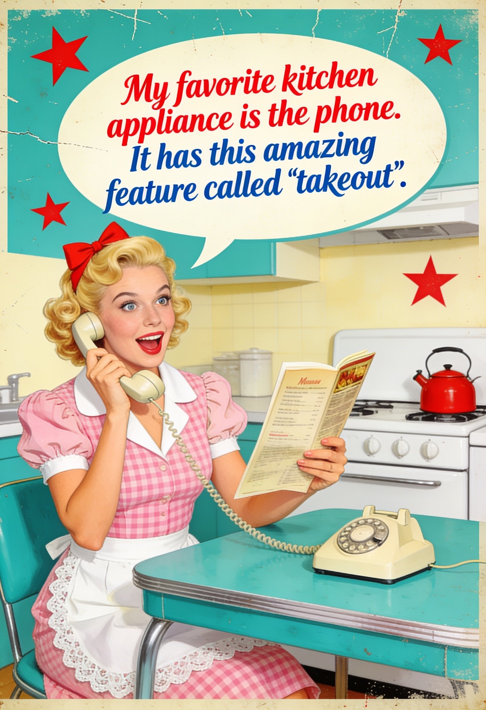Takeout Is My Favorite Feature vintage kitchen printable