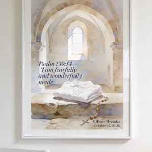 Fearfully & Wonderfully Made – Personalized Baby Boy Baptism Voice Keepsake