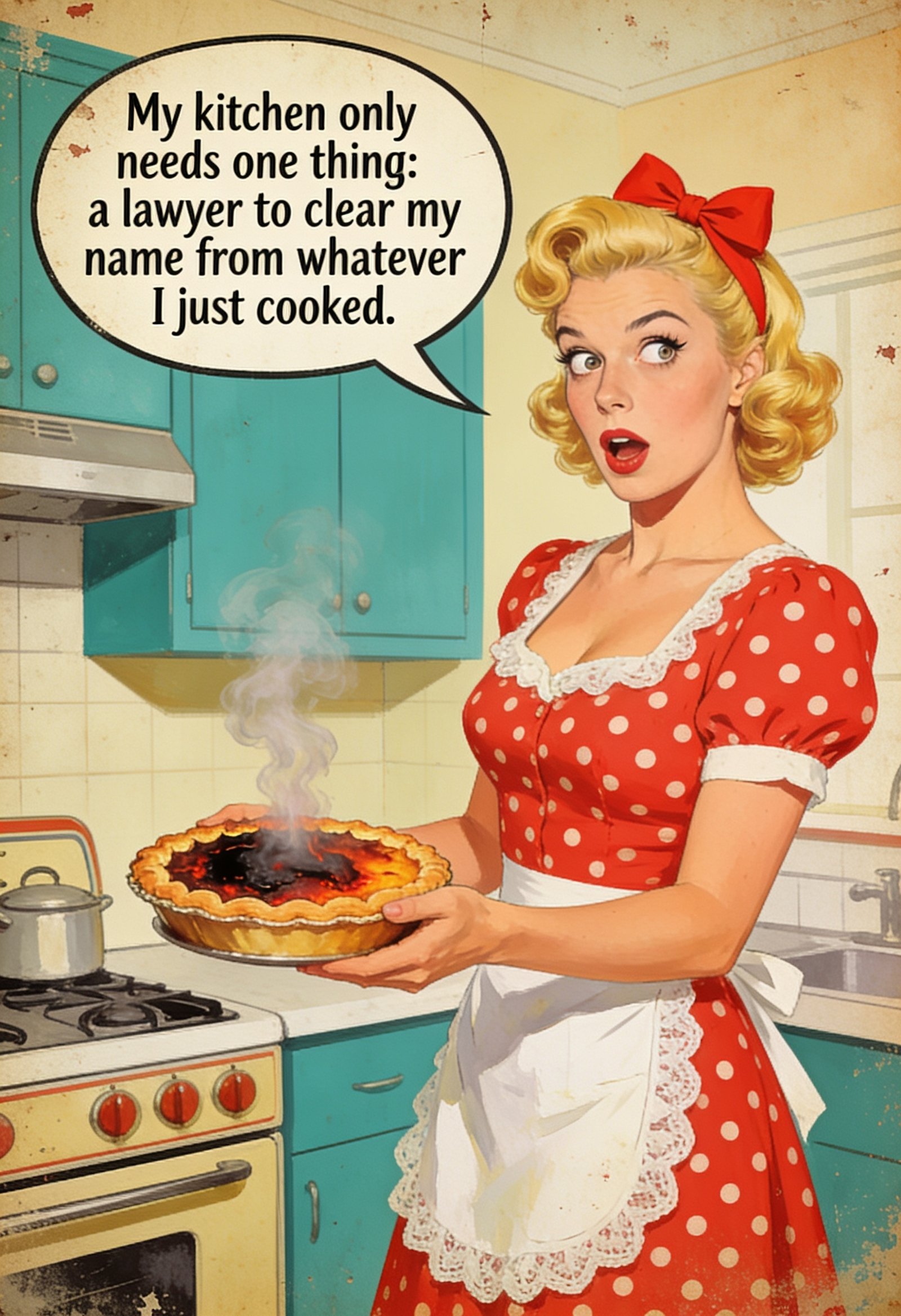 My Kitchen Needs a Lawyer vintage kitchen printable